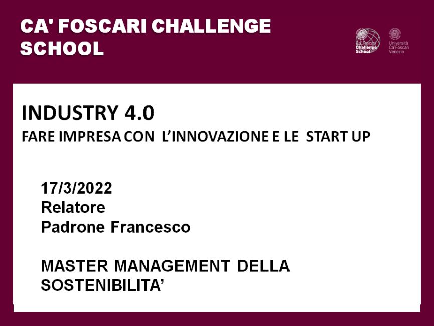 FARE IMPRESA CON L’INNOVAZIONE E LE START UP