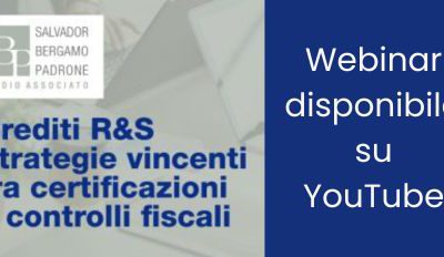Webinar disponibile su YouTube |  Crediti d’Imposta Ricerca & Sviluppo