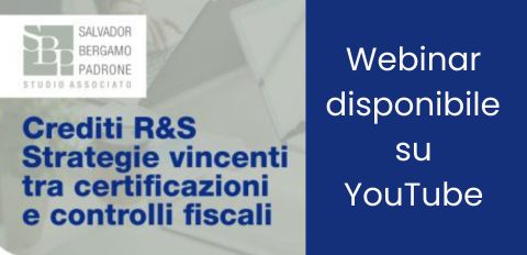 Webinar disponibile su YouTube |  Crediti d’Imposta Ricerca & Sviluppo